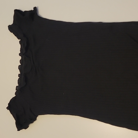 Ribbed Knit Black Mini Dress - Picture 2 of 2